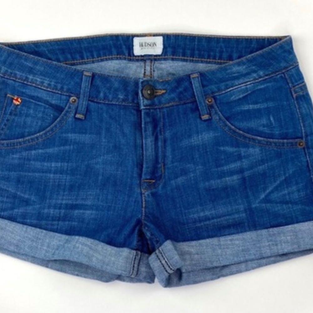 Hudson Hampton Cuffed Jean Shorts Medium Wash 27